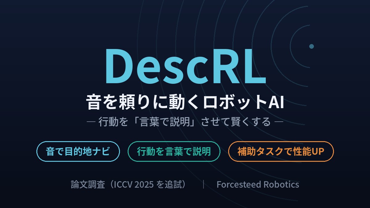 音を頼りに動くロボットAI ― 「行動を言葉で説明」させて賢くする DescRL を調査・再現